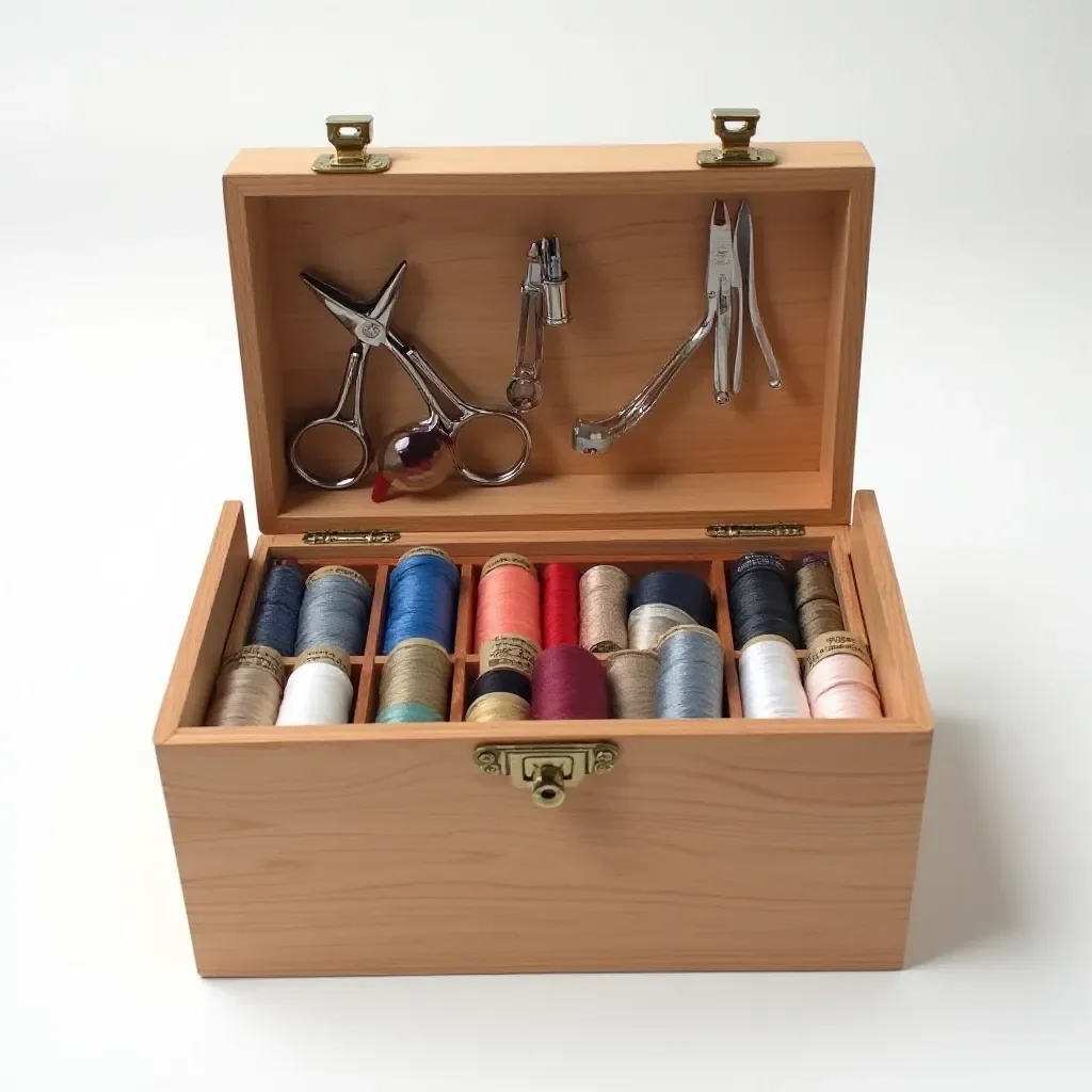 Comprehensive sewing kit with precision scissors, 48 thread colors, needles and accessories